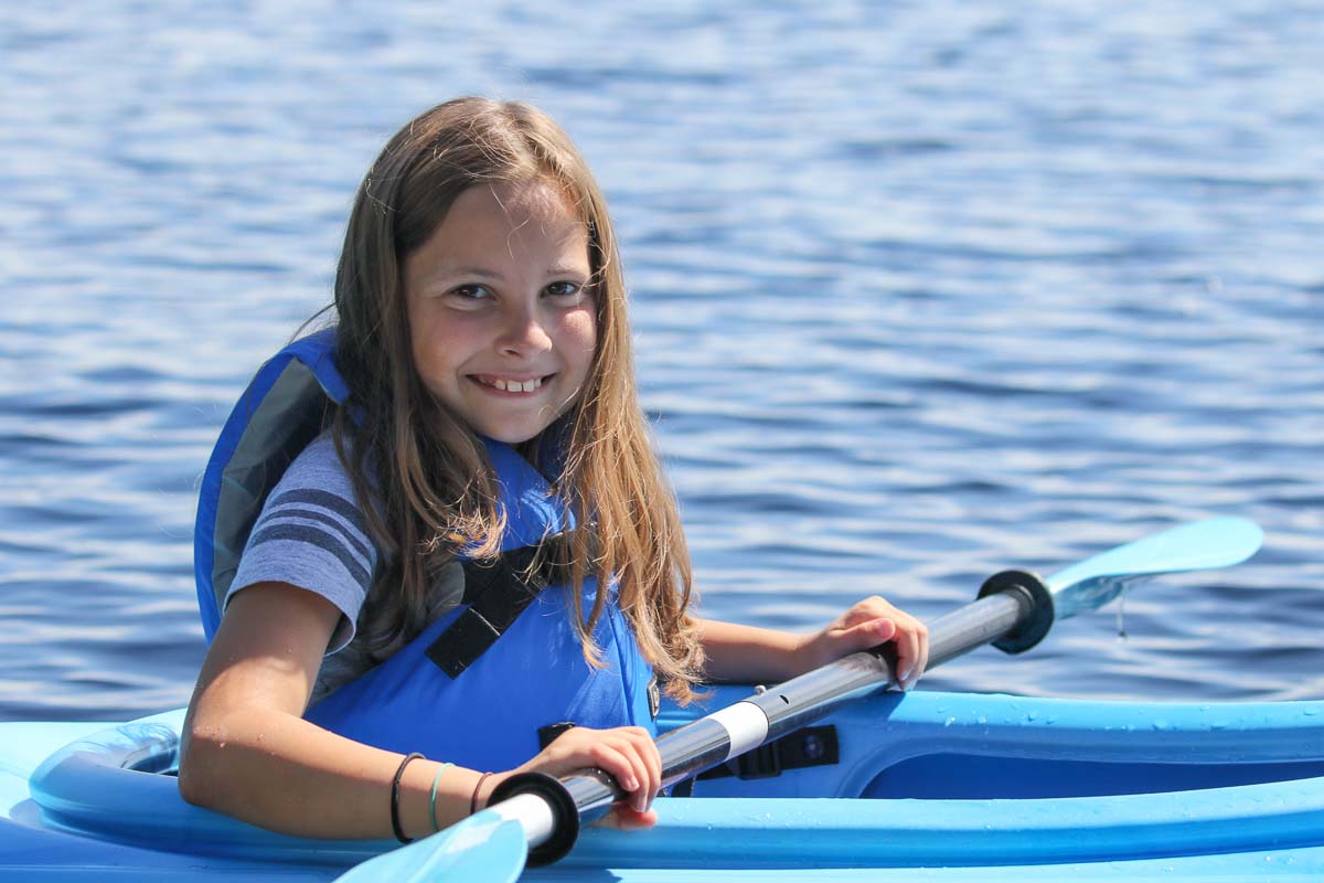 Daughter in a kayak